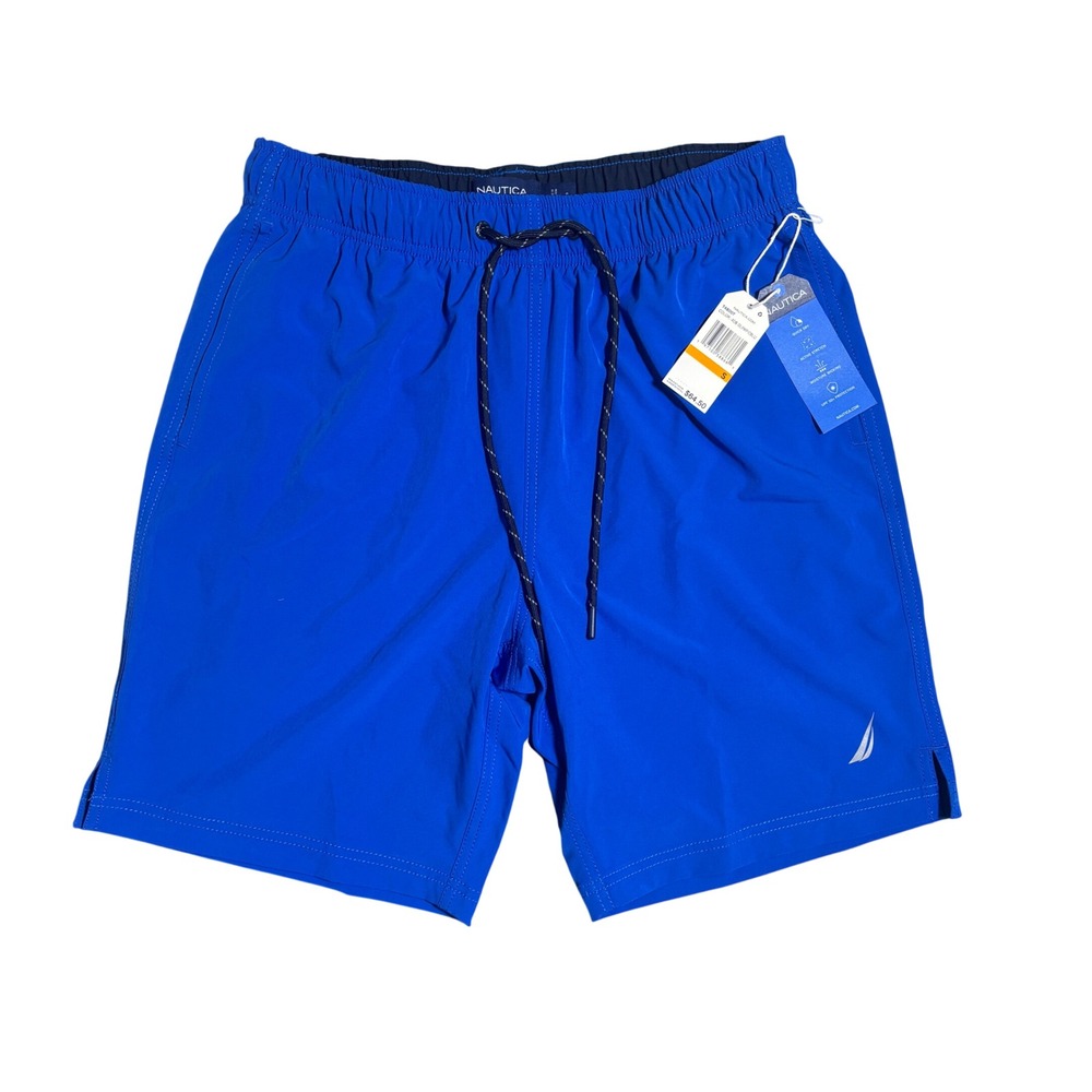 Nautica Swim Trunks Size S Blue Quick Dry Active Stretch T48001T Olympic Blue